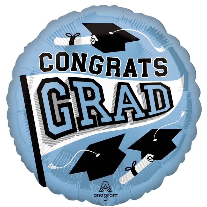 18" Graduation School Colors Be True to Your School - Light Blue Foil Balloon