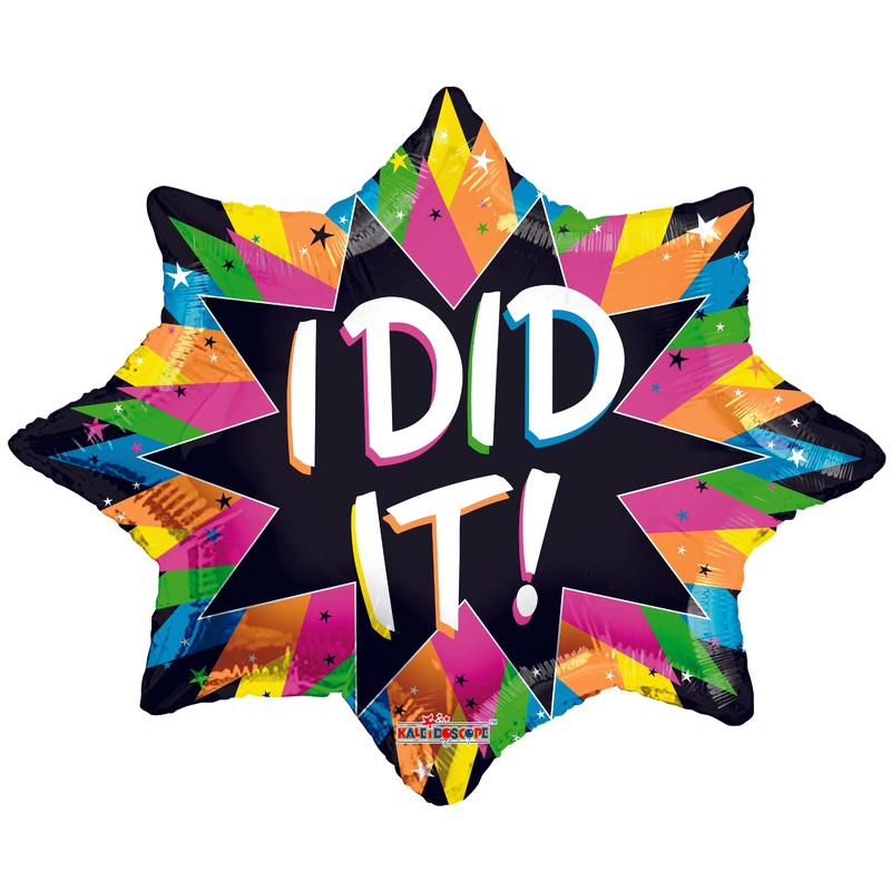 18" I Did It! Gellibean Neon Foil Balloon