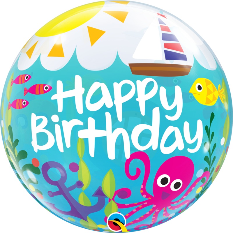 22" Birthday Maritime Fun Bubble Balloon
