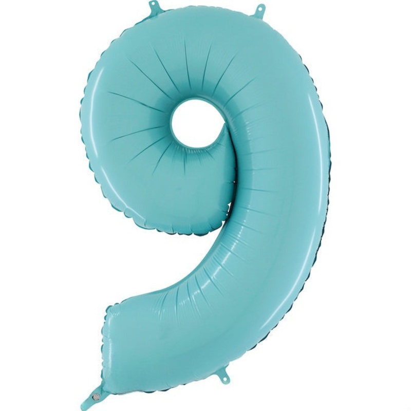 26" Midsize Foil Shape Balloon Number 9 Pastel Blue