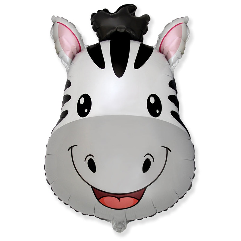 27" Zebra Head Foil Balloon