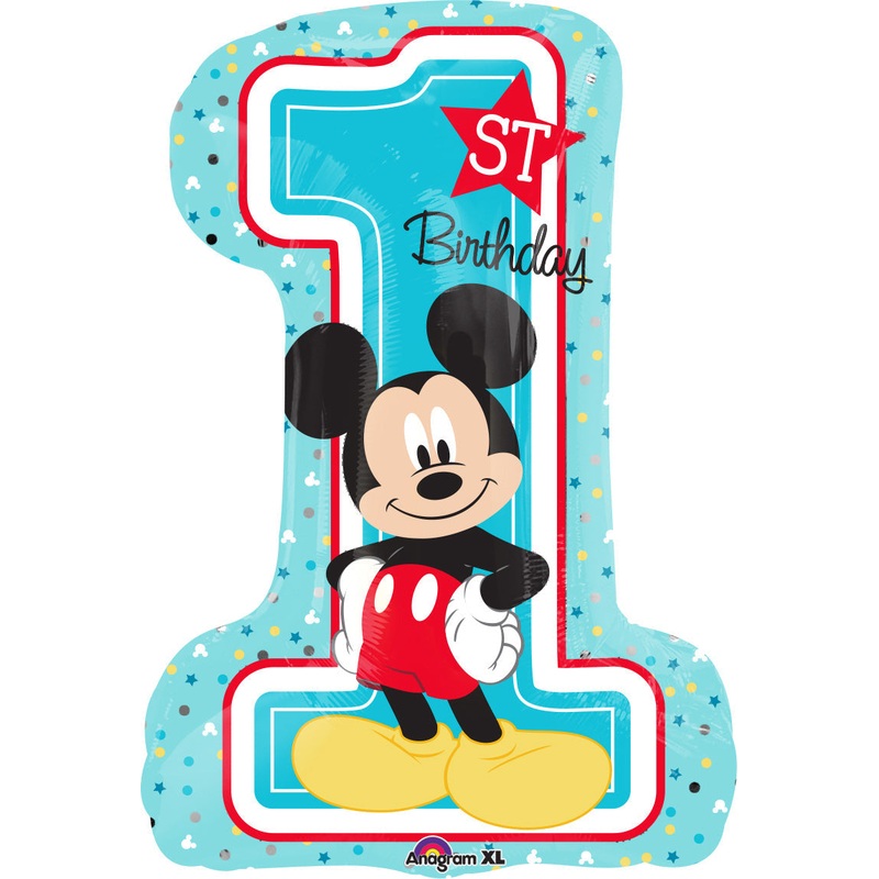 28" Mickey 1st Birthday Balloon