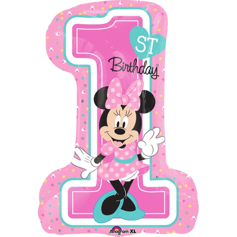 28" Minnie 1st Birthday Balloon