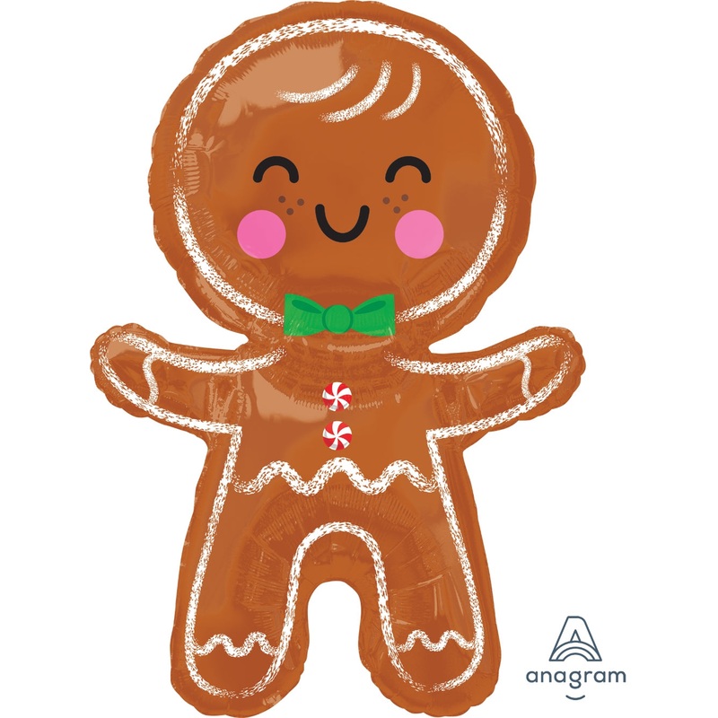 31" Happy Gingerbread Man Foil Balloon