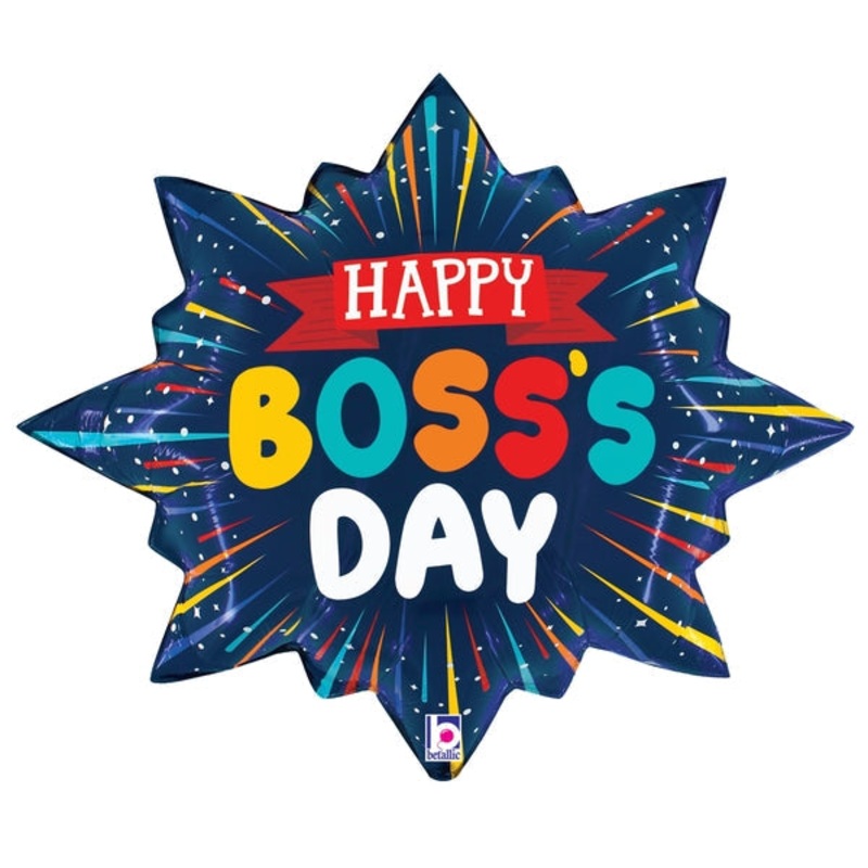 32" Foil Shape Boss's Day Burst Foil Balloons