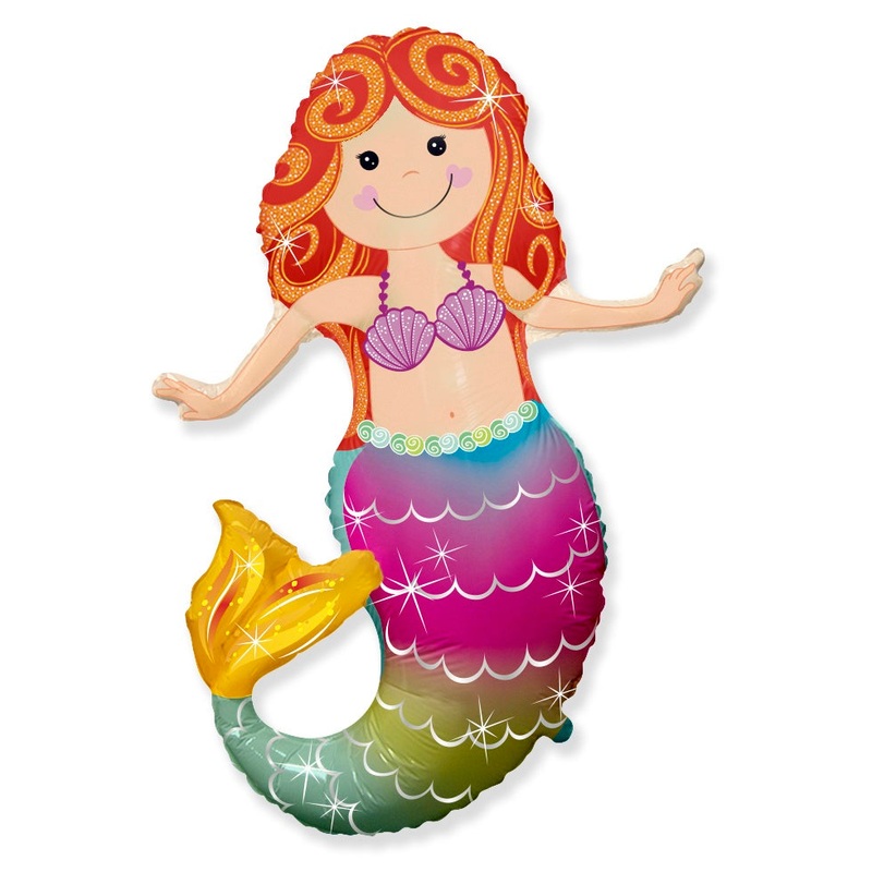 32" Happy Mermaid Foil Balloon