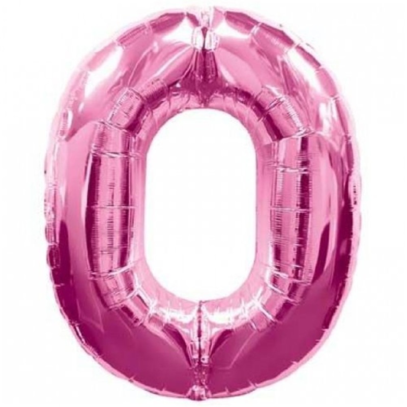 34" Jumbo Number Balloon Zero Fucshia