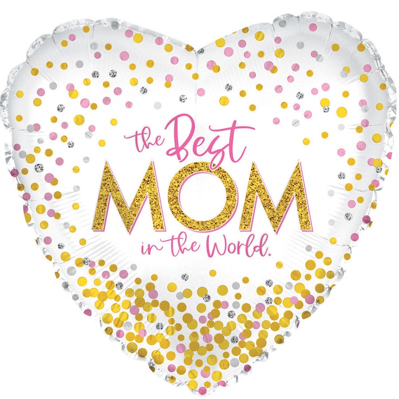 9" Airfill Only Confetti Best Mom Ever Balloon