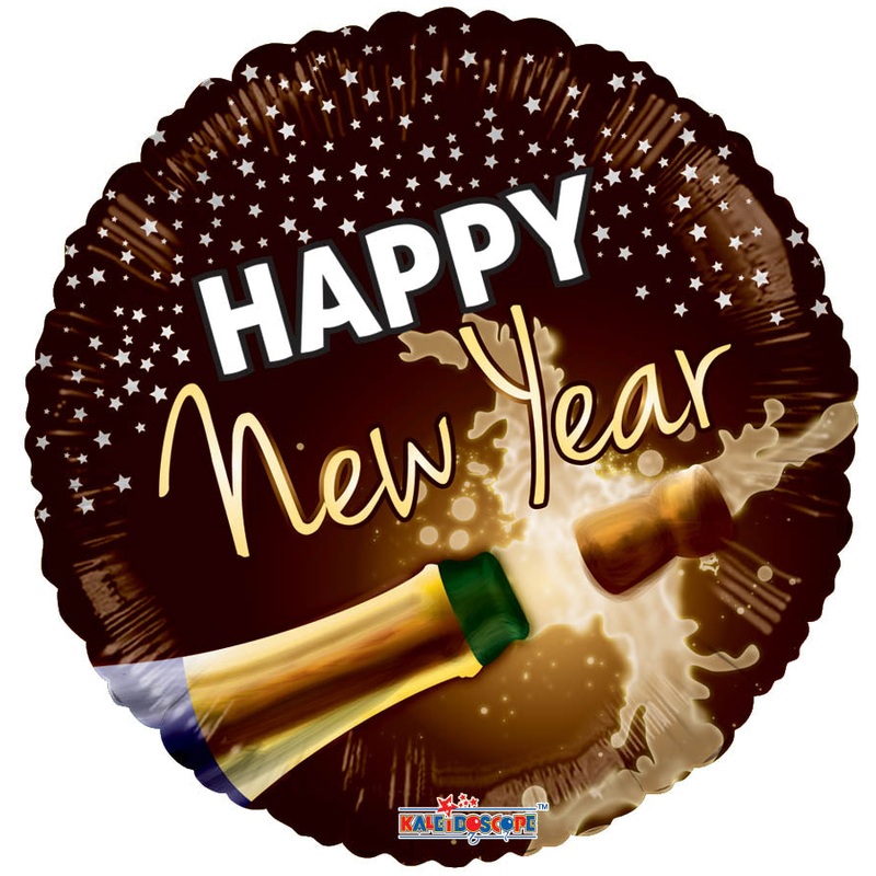 9" Airfill Only New Year Champagne Balloon