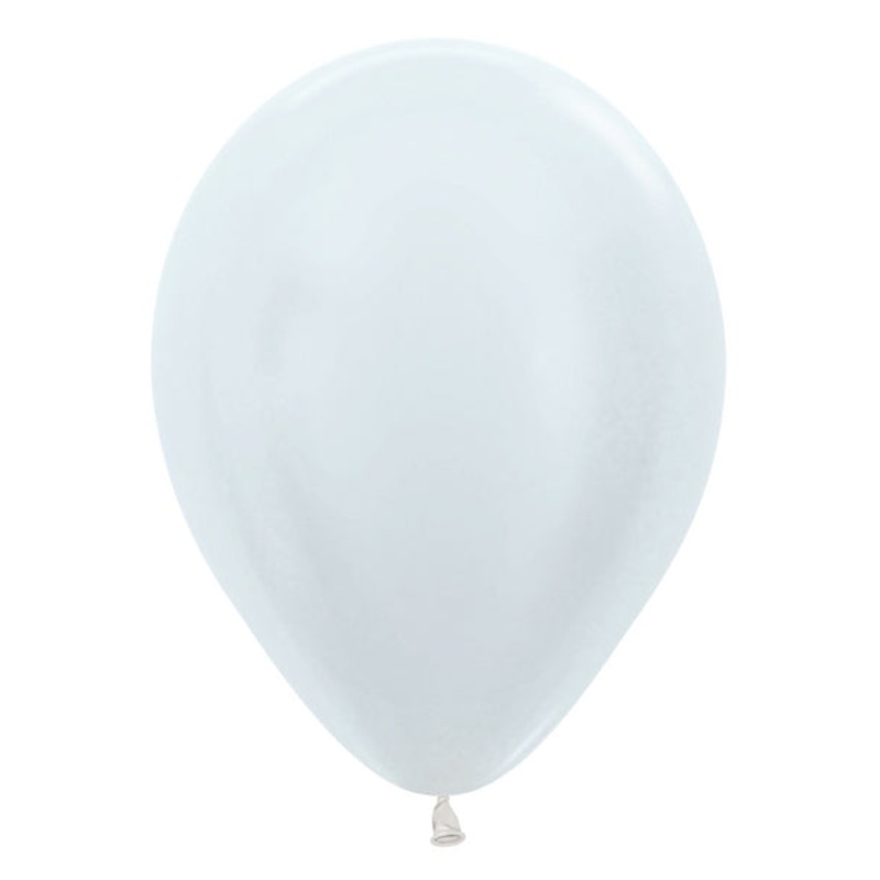 11" Latex Balloons (100 Per Bag) Metallic/Pearl White Betallatex/Sempertex
