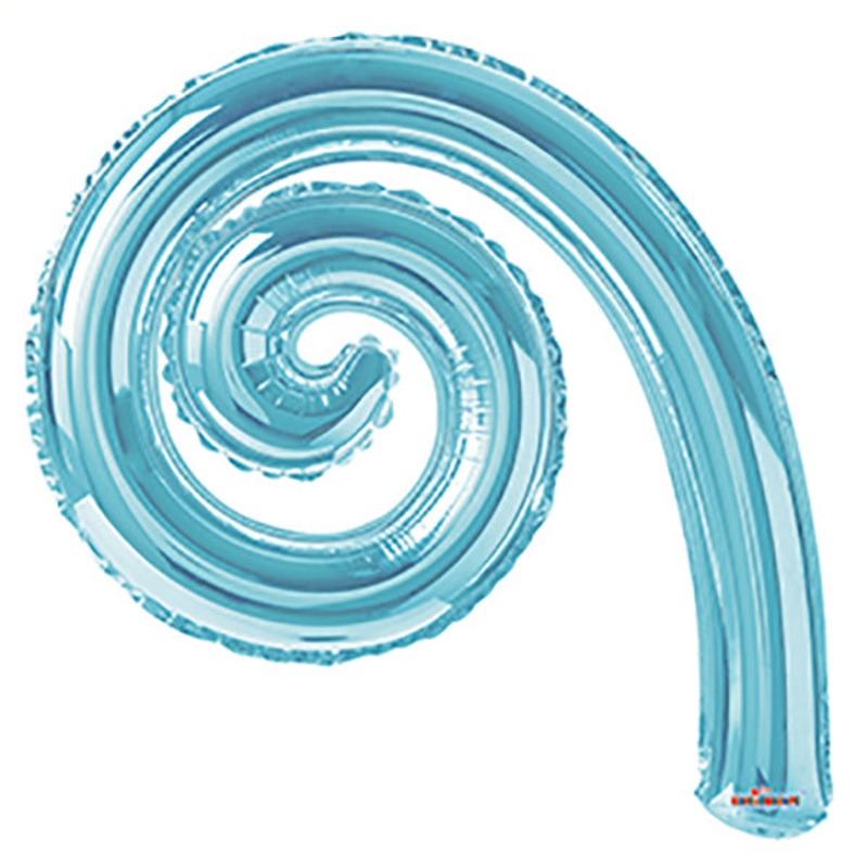 14" Airfill Only Kurly Spiral Light Blue Balloon