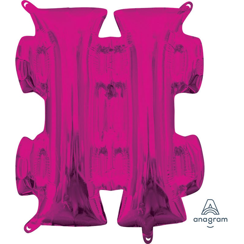 16" Airfill Only Symbol " # " Pink Foil Balloon