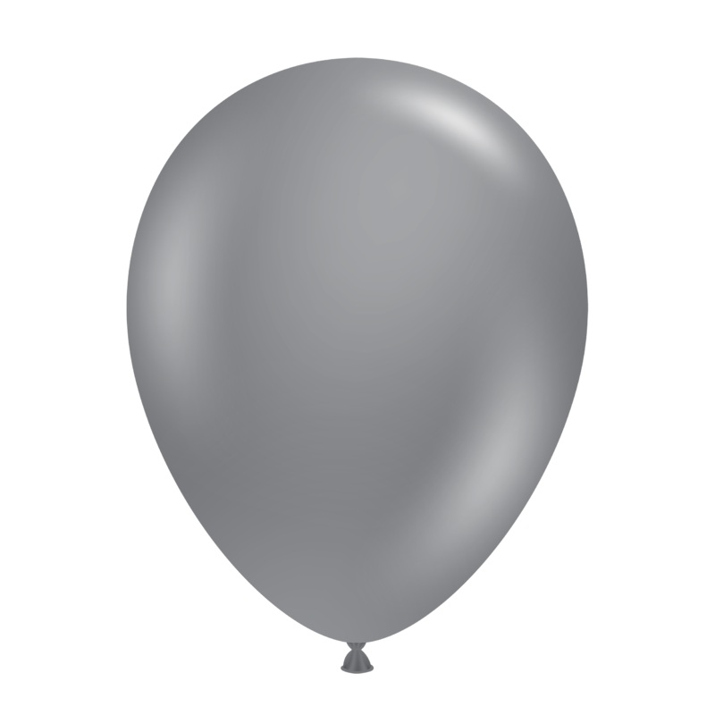 17 Inch Tuftex Latex Balloons Designer Balloons (50 Per Bag) Gray Smoke