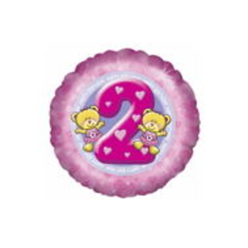 18" Age 2 Girl Balloon