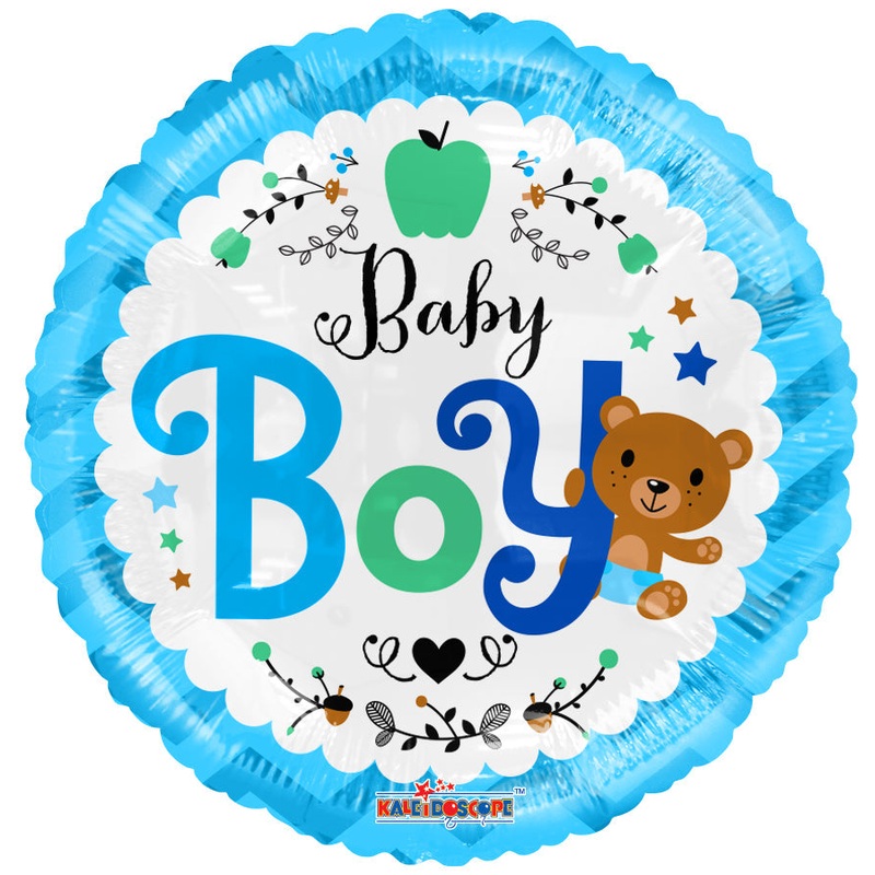 18" Baby Boy Bear Foil Balloon