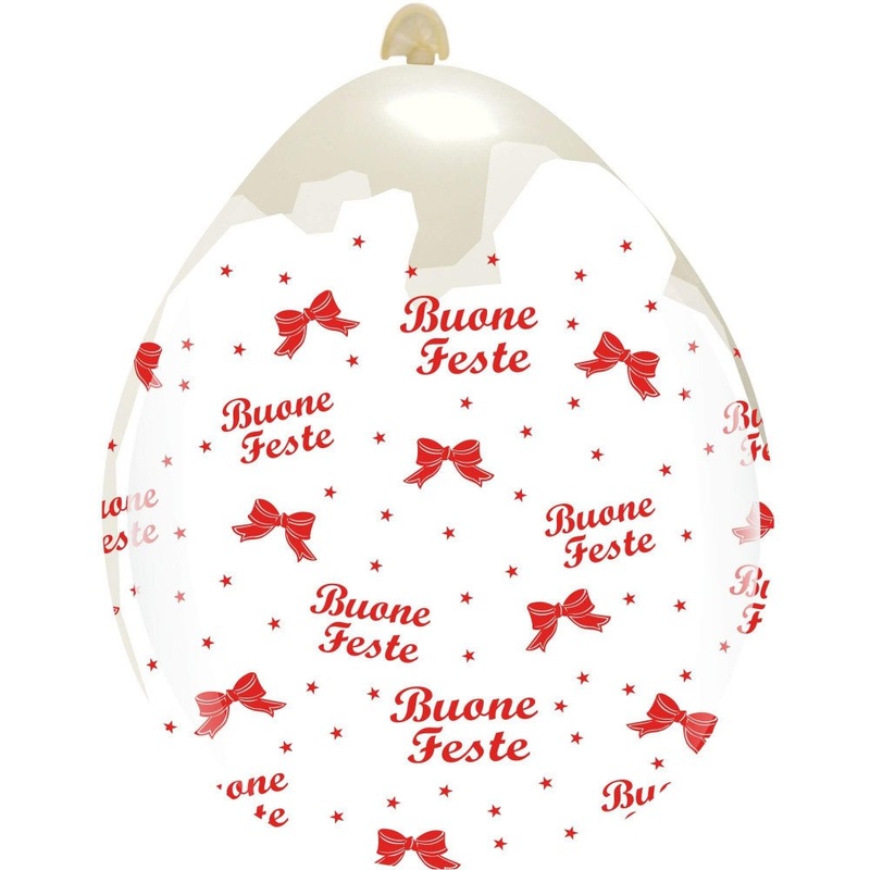 18" Happy Holidays All Around (10 Per Bag) Cattex Brand Printed Latex Stuffing Balloons