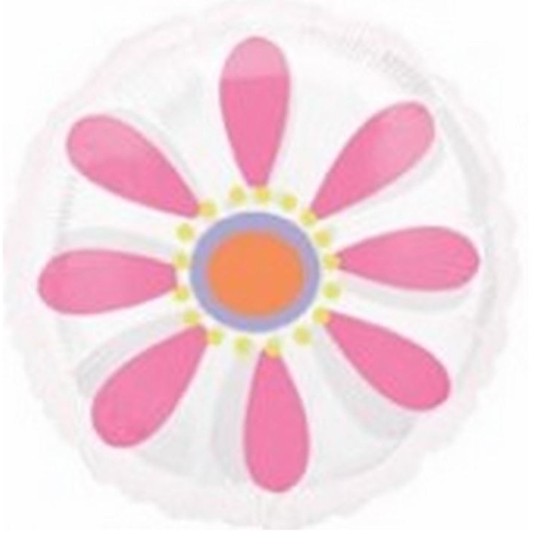 18" Pink Daisy MagiColor Clear Balloon