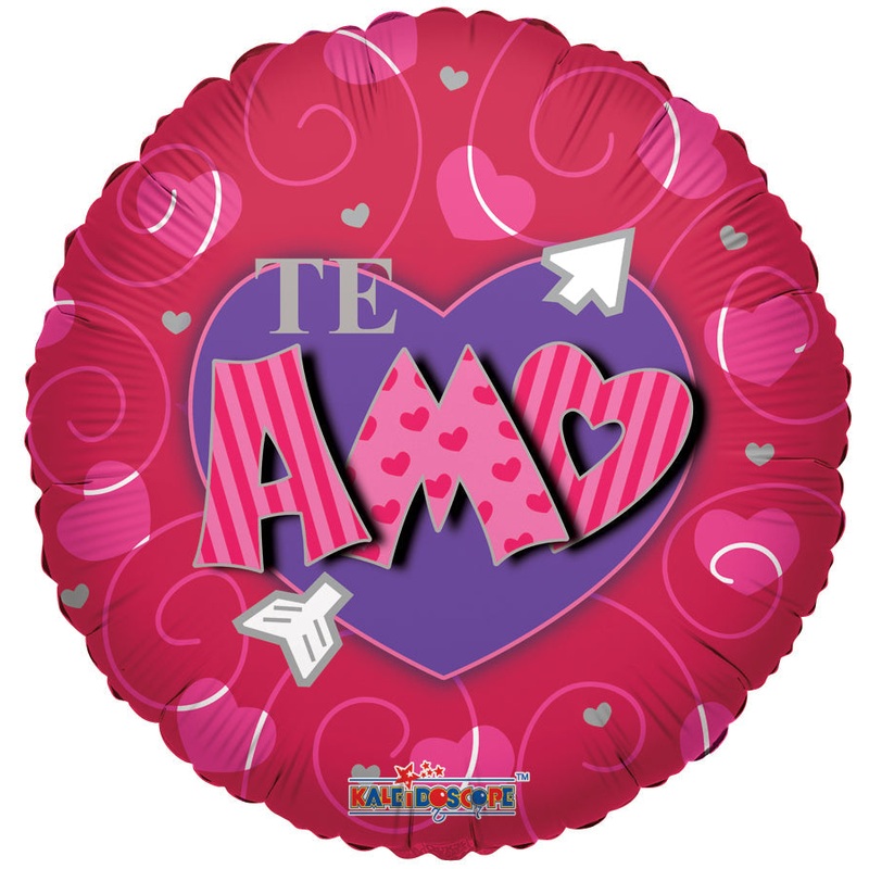 18" Te Amo Funky Heart Spanish Balloon