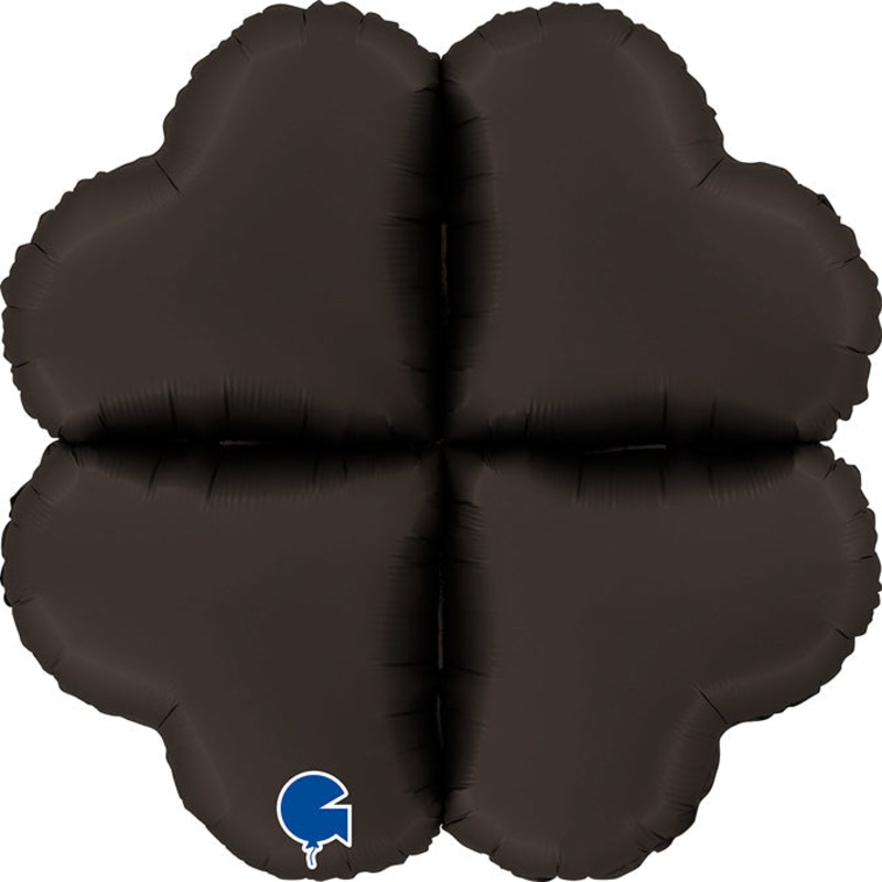 24" (32" Deflated) Standup Base Hearts Maxi Satin Fum Black Foil Balloon