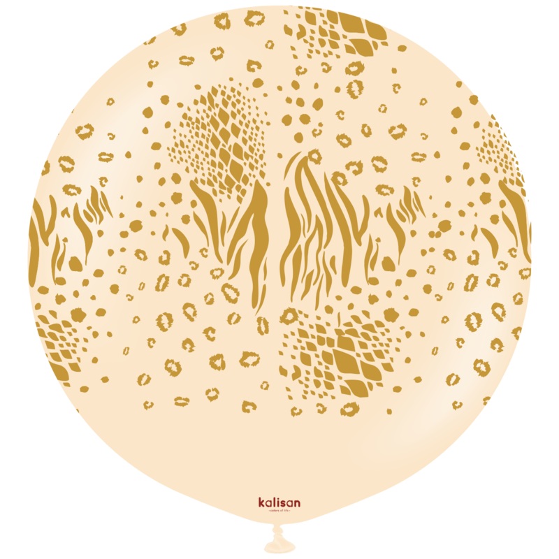 24" Kalisan Safari Mutant Blush (Printed Gold-1 Per Bag) Latex Balloons