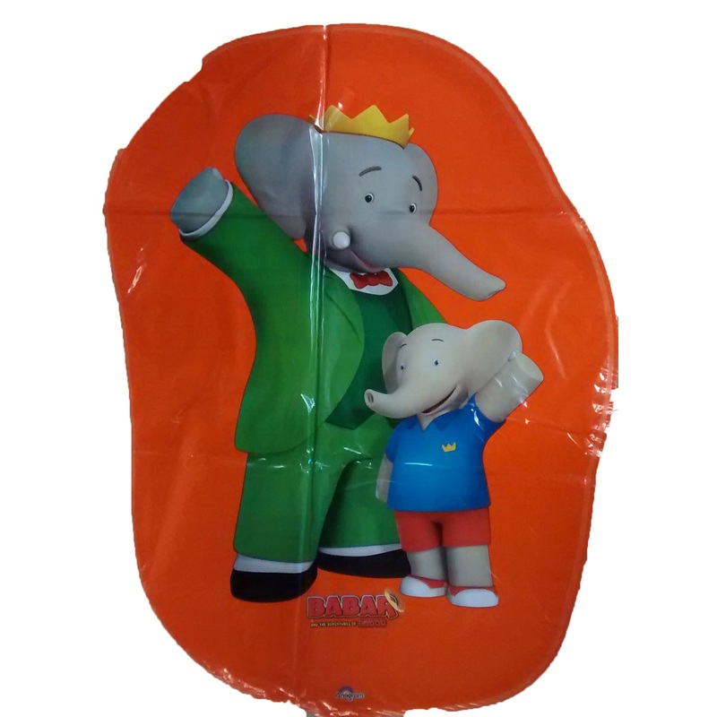 27" Jumbo Babar and Badou Orange Mylar Balloon