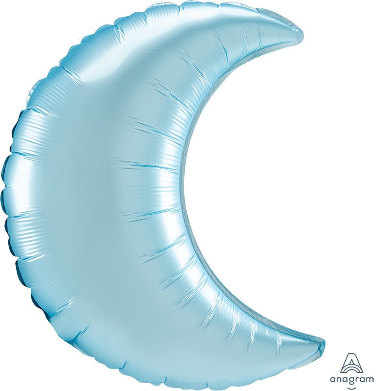 35" Pastel Blue Satin Crescent Foil Balloon