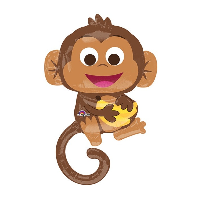 36" Happy Monkey Balloon with Banana