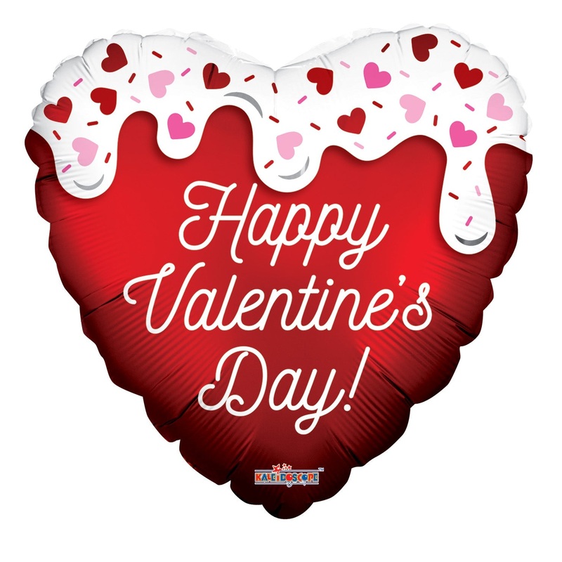36" Happy Valentine's Day Melted Heart Matte Foil Balloon