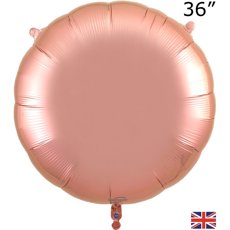 36" Oaktree Brand Rose Gold Round Foil Balloon