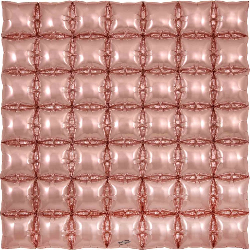 36" Rose Gold 7x7 Squares Waffle Wall Foil Balloon