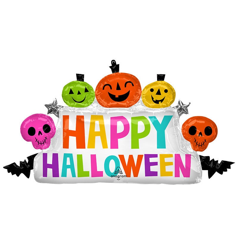 39" Colorful & Creepy Halloween Marquee SuperShape Foil Balloon