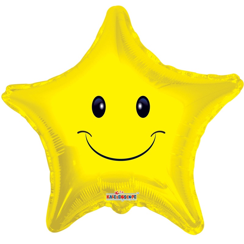 4" Airfill Only Smiley Face Star Balloon