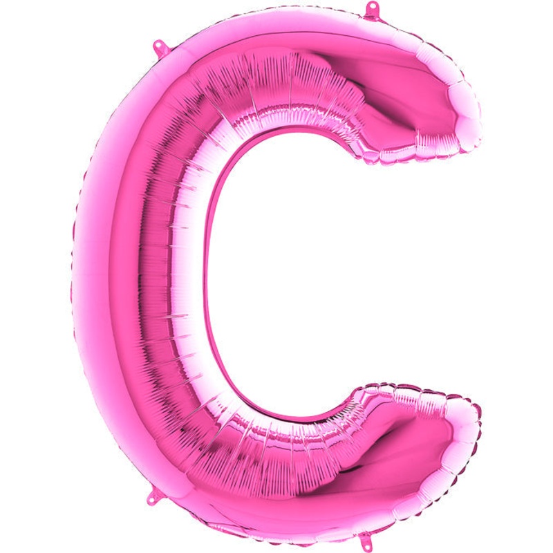 40" (34" Inflated) Foil Shape Megaloon Balloon Letter C Fuchsia/Pink