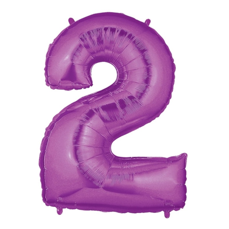 40" (34" Inflated) Large Number Balloon 2 Purple