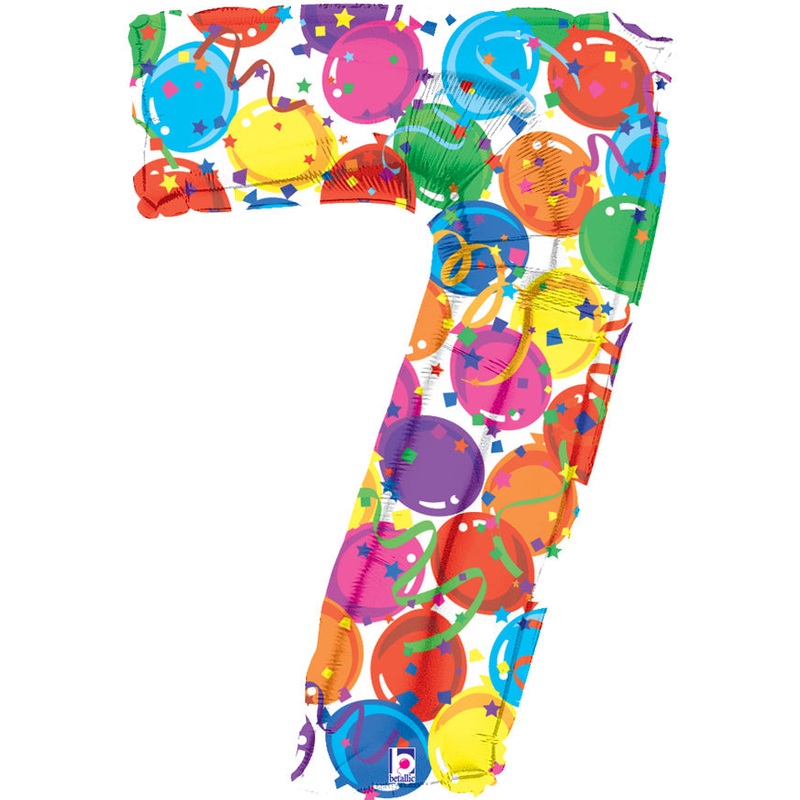 40" (34" Inflated) Party Megaloon Number "7" Shape Balloon