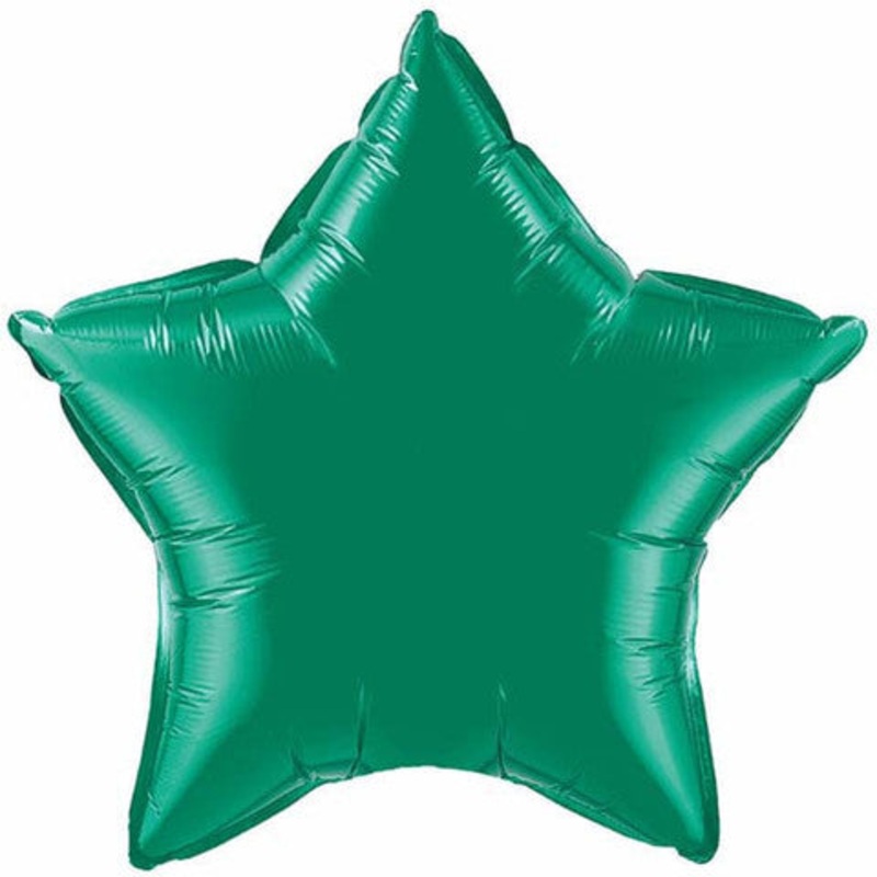 9" Emerald Green Solid Color Star Airfill Only Balloon