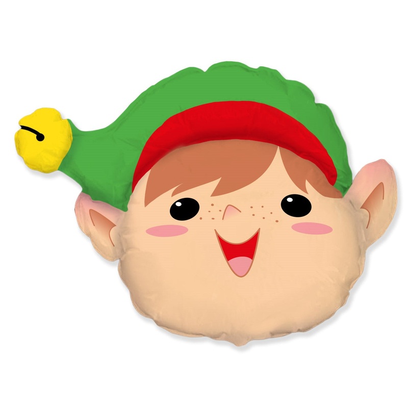 Airfill Only Elf Head Mini Xmas Foil Balloon