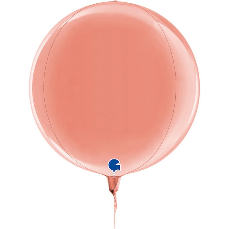 11" (15" Deflated) Globe Rose Gold 4D Foil Balloon