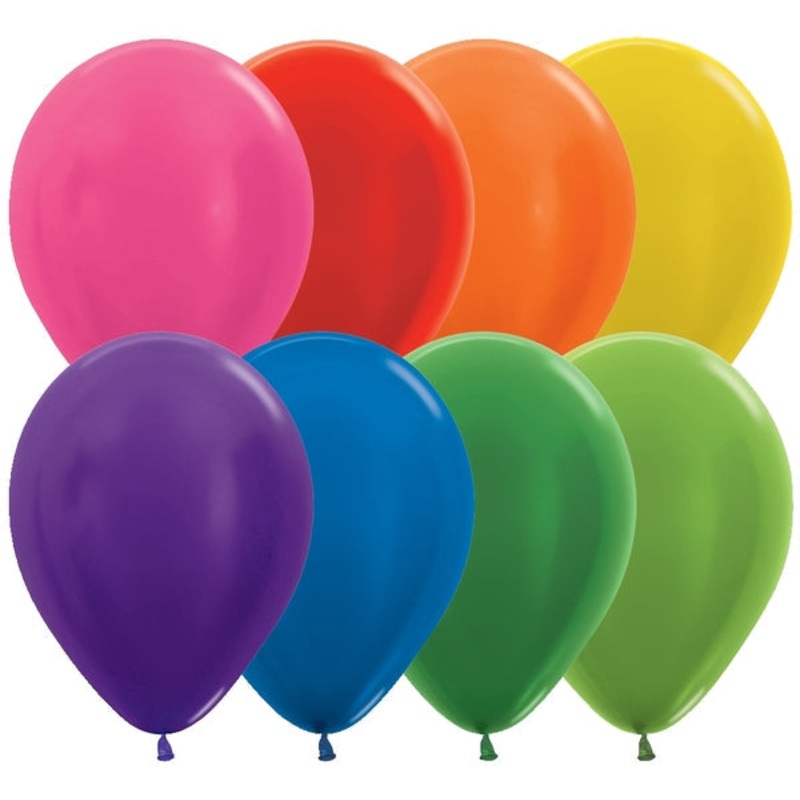 11" Latex Balloons (100 Per Bag) Metallic/Pearl Assortment Betallatex/Sempertex