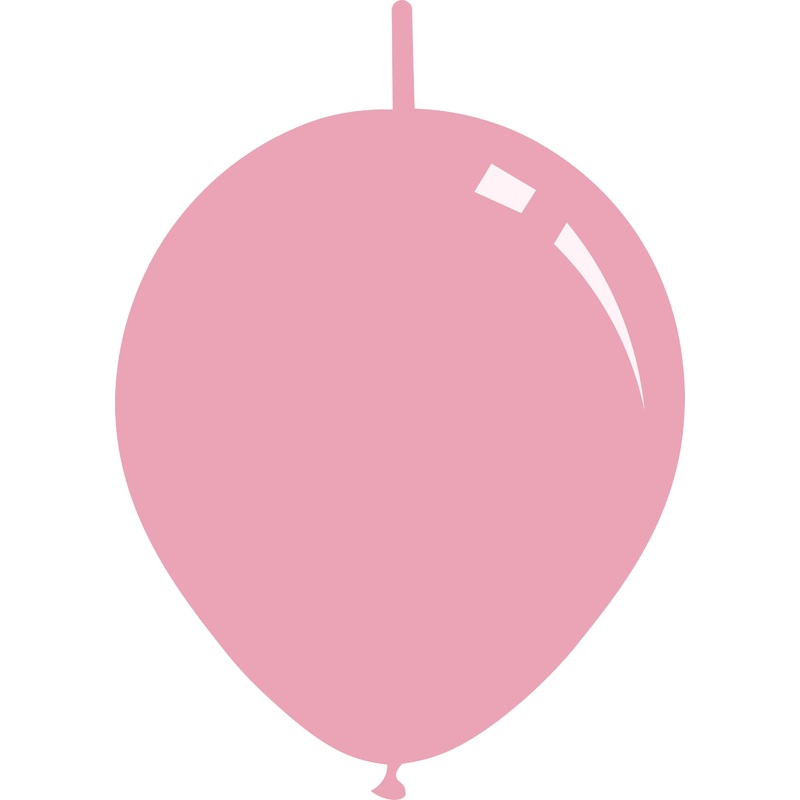 11" Metallic Light Pink Decomex Linking Latex Balloons (100 Per Bag)