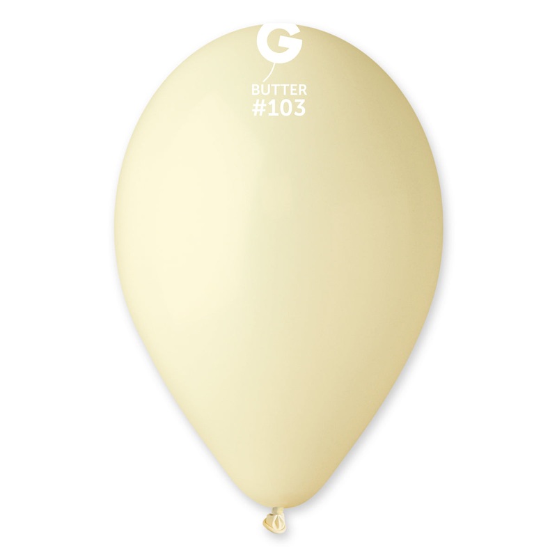 12" Gemar Latex Balloons (Bag of 50) Standard Butter