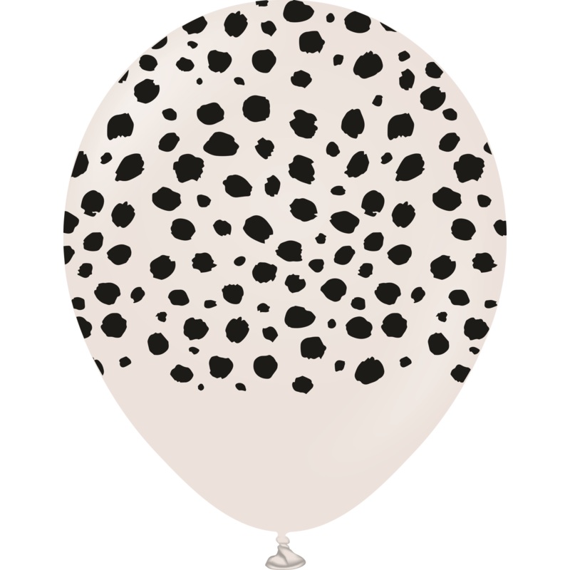 12" Safari Cheetah Printed White Sand Retro Kalisan Latex Balloons (25 Per Bag)
