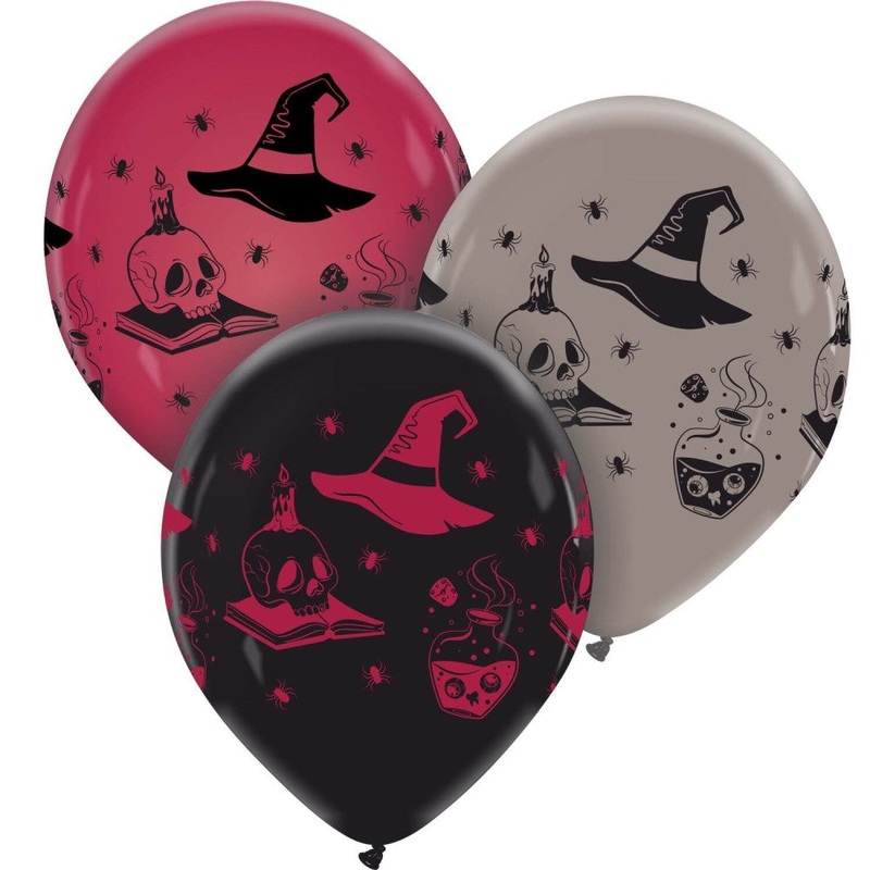 12" Witchcraft (Premium) All Around (25 Per Bag) Cattex Brand Printed Latex Balloons