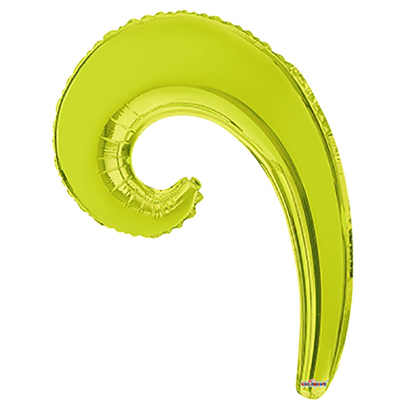 14" Airfill Only Kurly Wave Kiwi Balloon