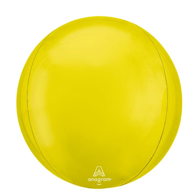 16" Jumbo Orbz Vibrant Yellow Foil Balloon