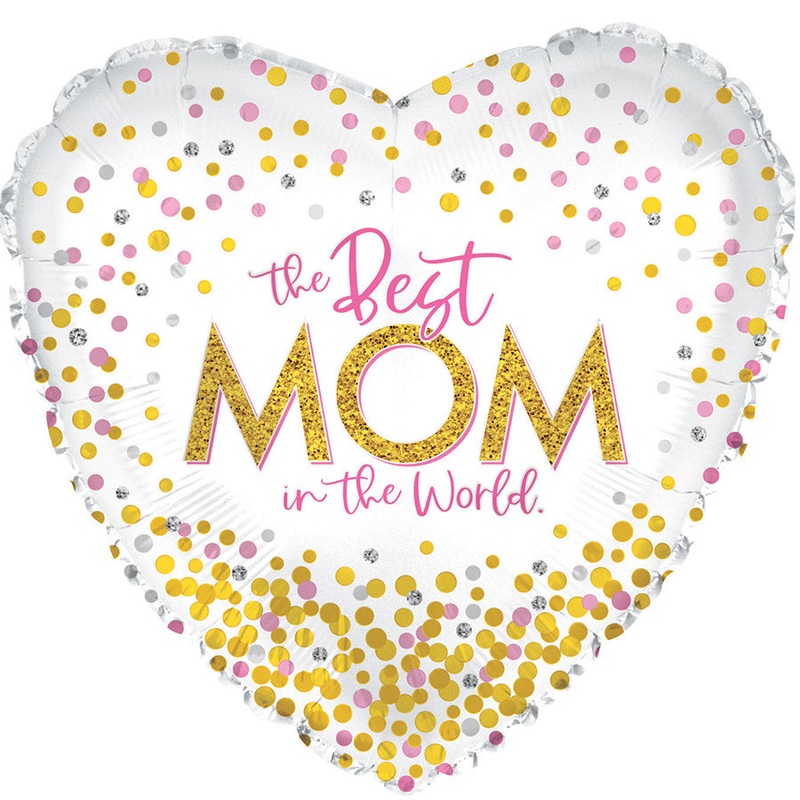 17" Confetti Best Mom Foil Balloons