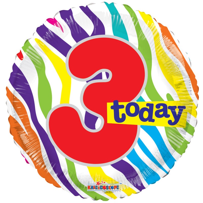 18" 3 Today Balloon