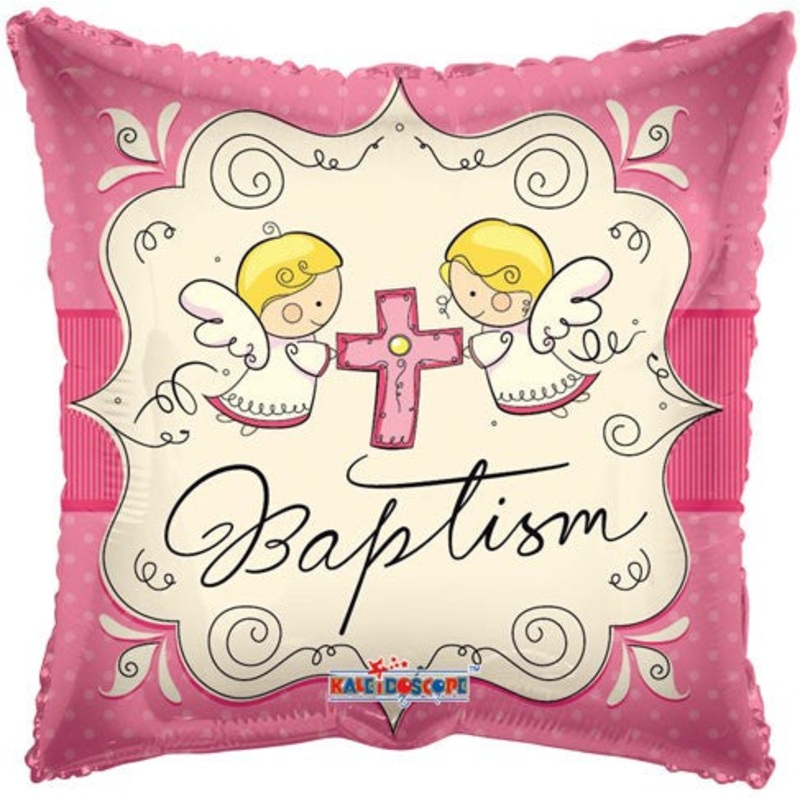 18" Cute Angels Baptism Girl Balloon