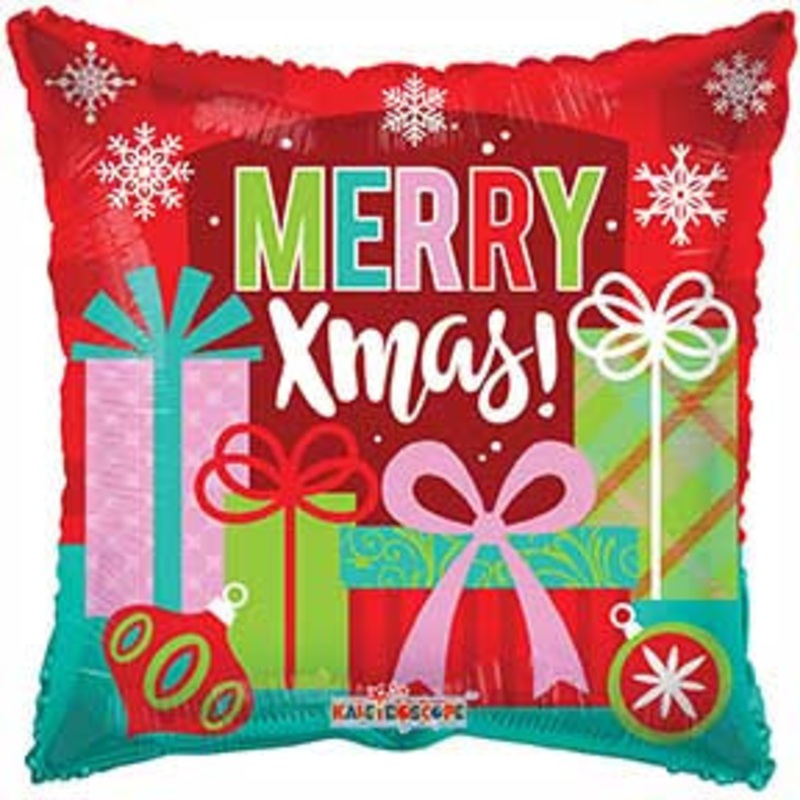 18" Merry Xmas Preseents Gellibean Foil Balloon