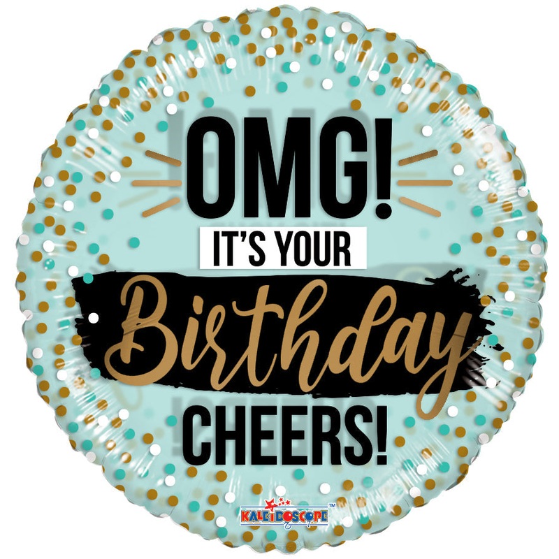 18" Omg! It's Your Birthday Dots Clearview Foil Balloons